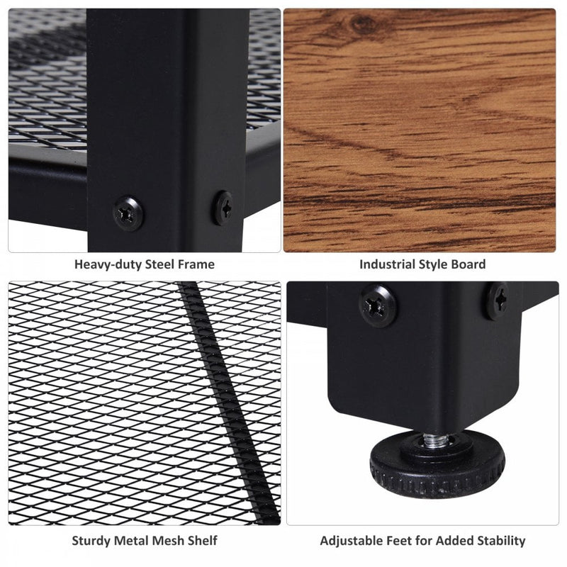 Steel Frame Industrial Style Coffee Table Brown/Black