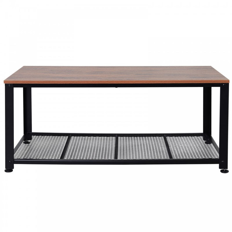 Steel Frame Industrial Style Coffee Table Brown/Black