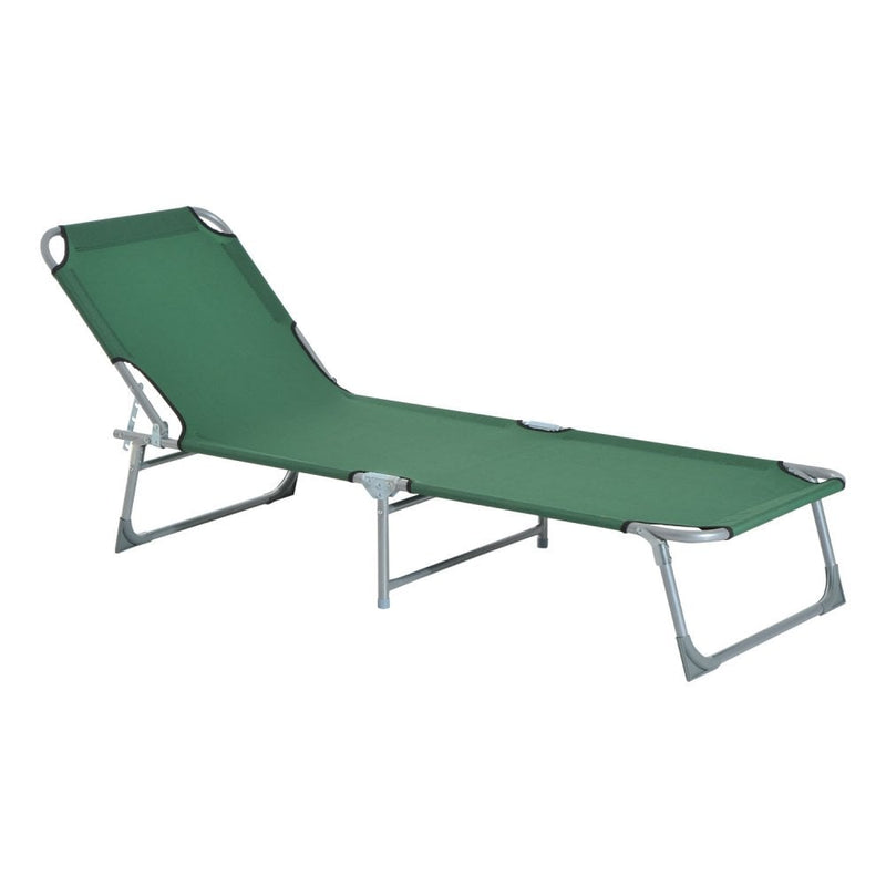 Outsunny Portable Adjustable Lounger,Oxford Cloth-Green