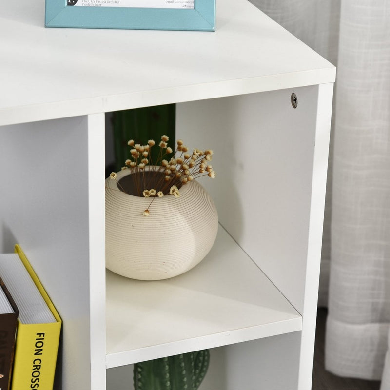 Particle Board C-Shaped 2-Shelf End Table White