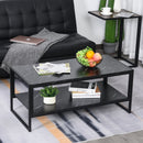 Faux Marble Steel Frame Coffee Table Black