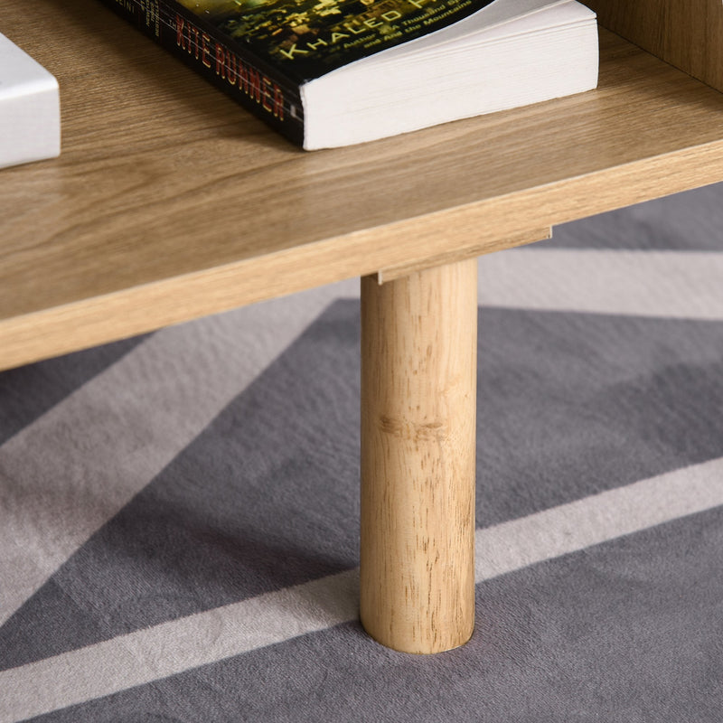 Modern Wood Coffee Table with Compartment and Cabinet, TV Stand, Rectangular Sofa Side Desk for Living Room, Bedroom, Office Cabinet Legs Room Bedroom
