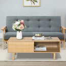 Modern Wood Coffee Table with Compartment and Cabinet, TV Stand, Rectangular Sofa Side Desk for Living Room, Bedroom, Office Cabinet Legs Room Bedroom