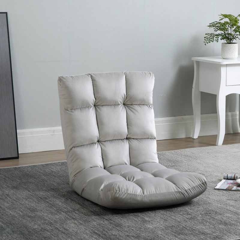 Folding Lazy Floor Sofa Chair - Grey