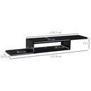 HOMCOM Floating TV Unit, Wall Mounted TV Stand with Open Shelf and 2 Cable Holes, Entertainment Unit for Living Room, Black