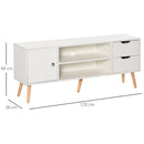 HOMCOM White TV Stand - Storage - Drawer - Shelf - Cabinet
