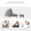 Adjustable Lazy Sofa Set Reclining Lounge Chair with Footstool - Grey