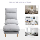 Adjustable Lazy Sofa Set Reclining Lounge Chair with Footstool - Grey