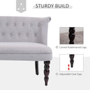 Vintage Armless Button-Tufted Fabric Loveseat 2 Seater Sofa Couch
