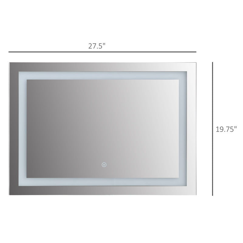 kleankin Glass Illuminated LED Edge Bathroom Mirror - 70x50cm
