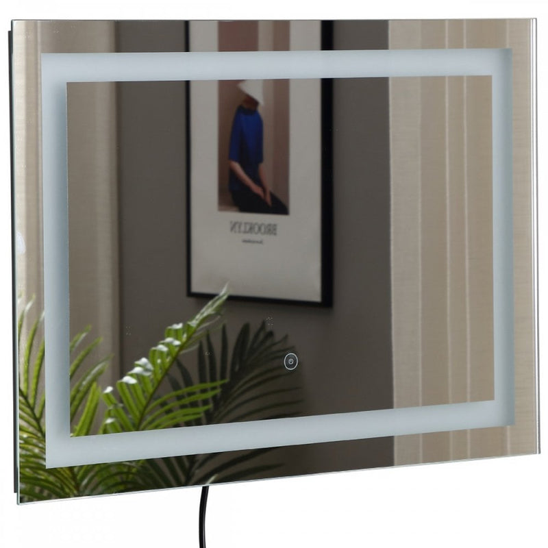 kleankin Glass Illuminated LED Edge Bathroom Mirror - 70x50cm