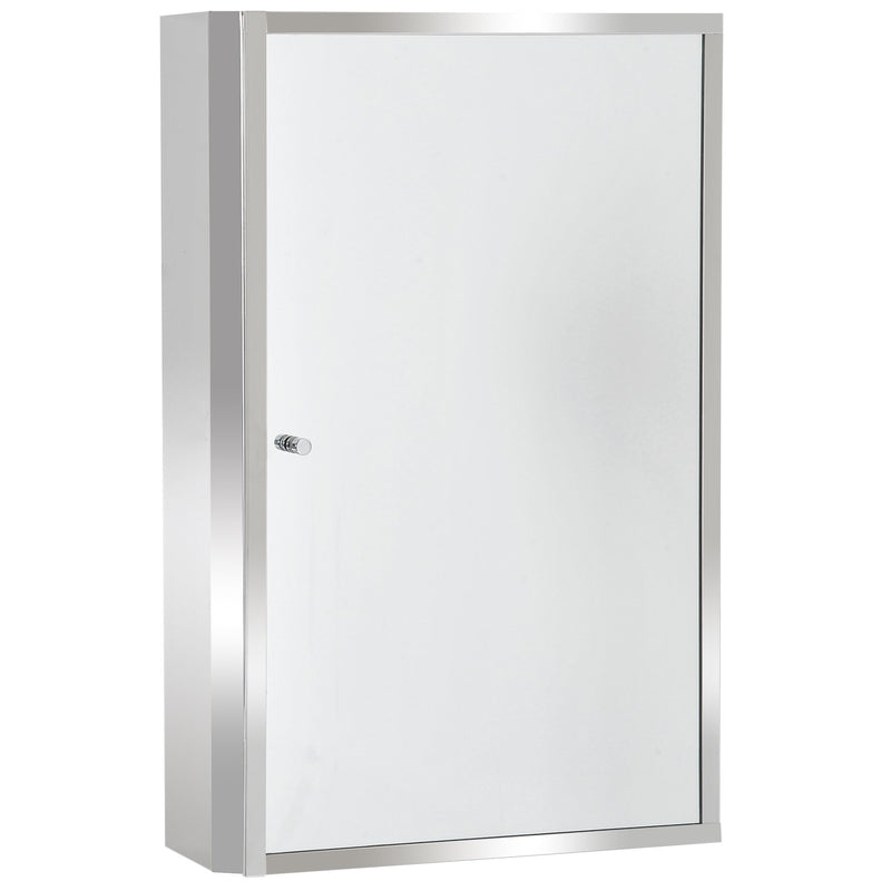 HOMCOM Stainless Steel Wall Cabinet Mirror Shelves Bathroom Furniture Storage