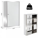 HOMCOM Stainless Steel Wall Cabinet Mirror Shelves Bathroom Furniture Storage