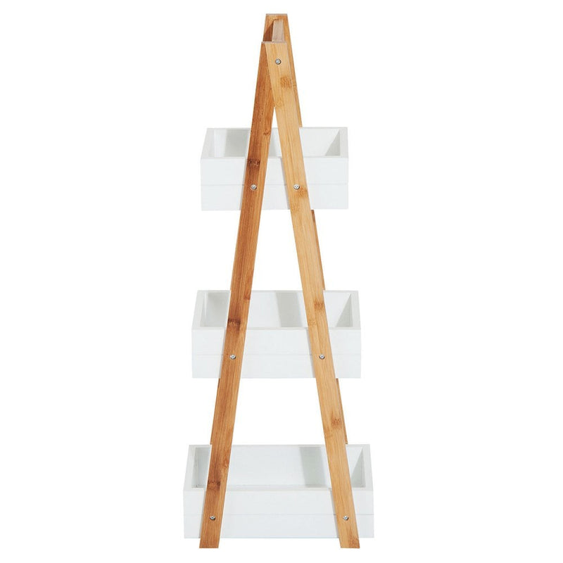 HOMCOM Bathroom A-Shape Rack, 3-Tier-Bamboo