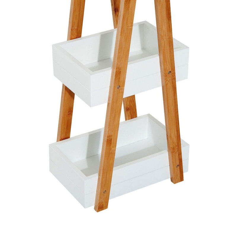 HOMCOM Bathroom A-Shape Rack, 3-Tier-Bamboo