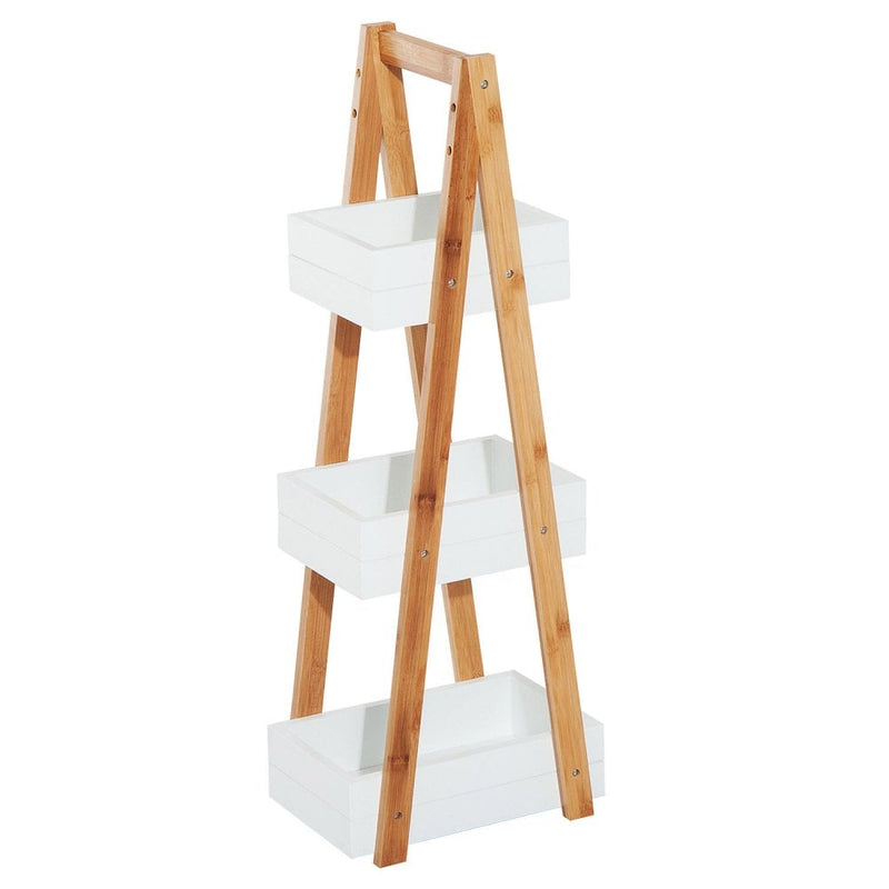 HOMCOM Bathroom A-Shape Rack, 3-Tier-Bamboo