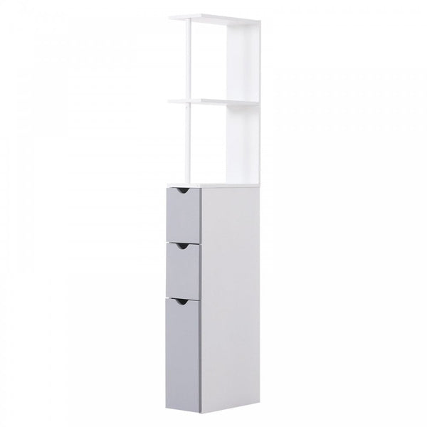 HOMCOM Bathroom Storage Cupboard Cabinet With Drawers Side Unit Drawer - White