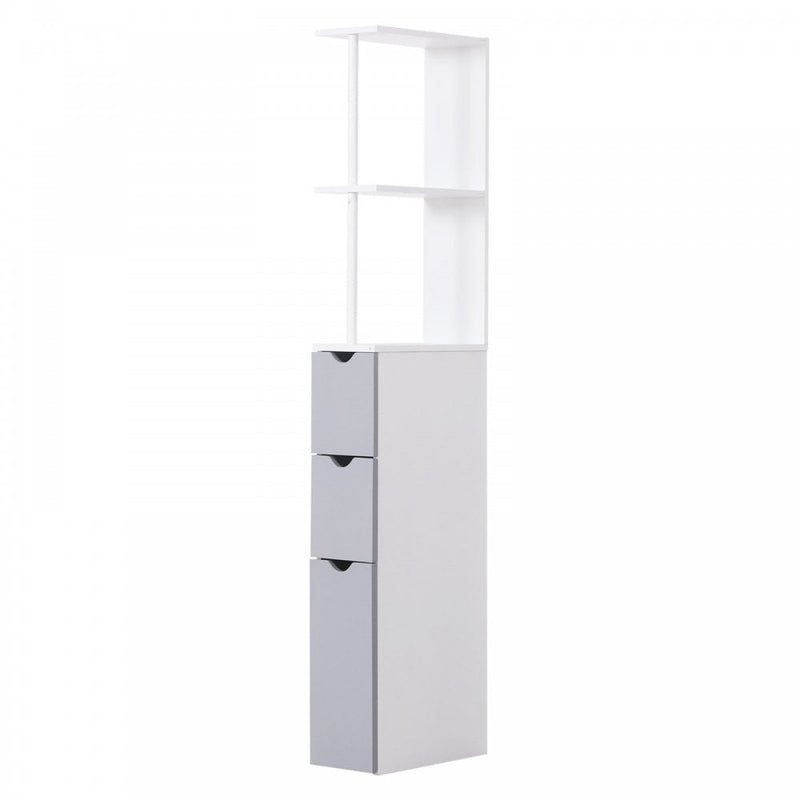 HOMCOM Bathroom Storage Cupboard Cabinet With Drawers Side Unit Drawer - White