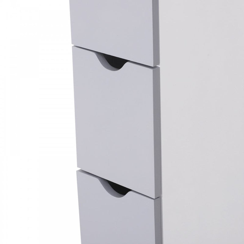 HOMCOM Bathroom Storage Cupboard Cabinet With Drawers Side Unit Drawer - White