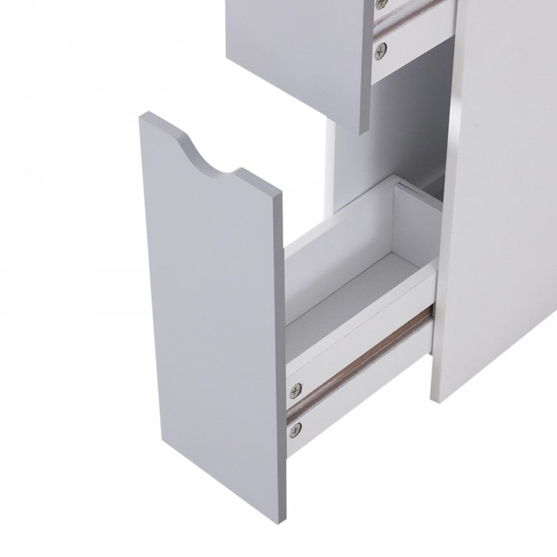 HOMCOM Bathroom Storage Cupboard Cabinet With Drawers Side Unit Drawer - White