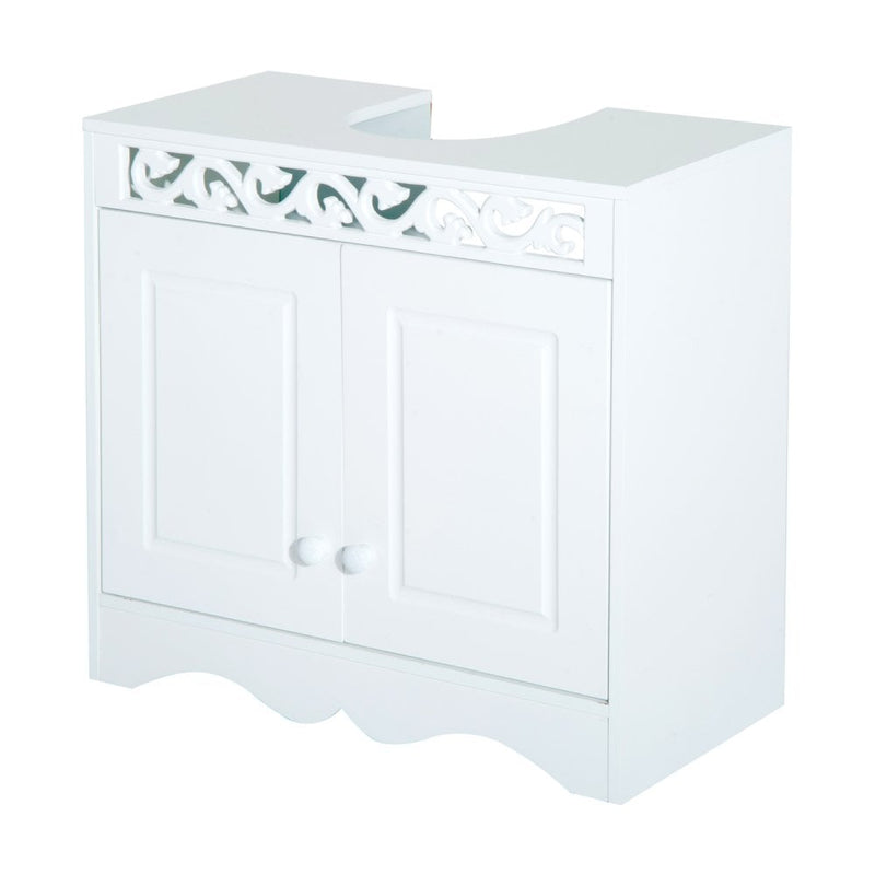 HOMCOM  Under Sink Cabinet, MDF-White