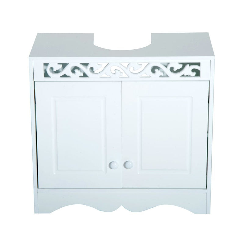 HOMCOM  Under Sink Cabinet, MDF-White