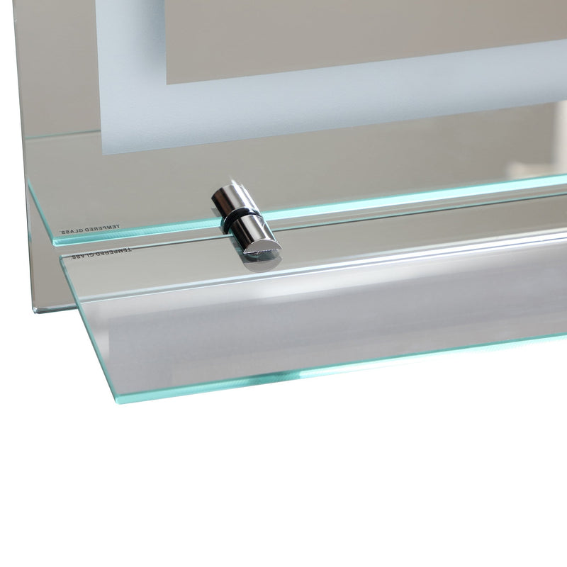 kleankin Glass Illuminated LED Edge Tall Bathroom Mirror - 70x50cm