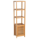 HOMCOM Bamboo 5-Tier Freestanding Bathroom Towel Rack