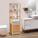 HOMCOM Bamboo 5-Tier Freestanding Bathroom Towel Rack
