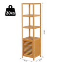 HOMCOM Bamboo 5-Tier Freestanding Bathroom Towel Rack