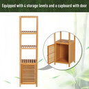 HOMCOM Bamboo 5-Tier Freestanding Bathroom Towel Rack
