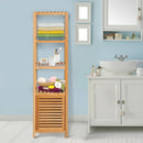 HOMCOM Bamboo 5-Tier Freestanding Bathroom Towel Rack