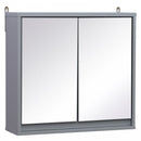 HOMCOM Bathroom Cupboard Double Door  Grey
