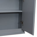 HOMCOM Bathroom Cupboard Double Door  Grey