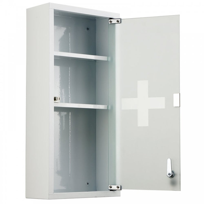 Metal Wall Mounted 3-Tier Medicine Cabinet White
