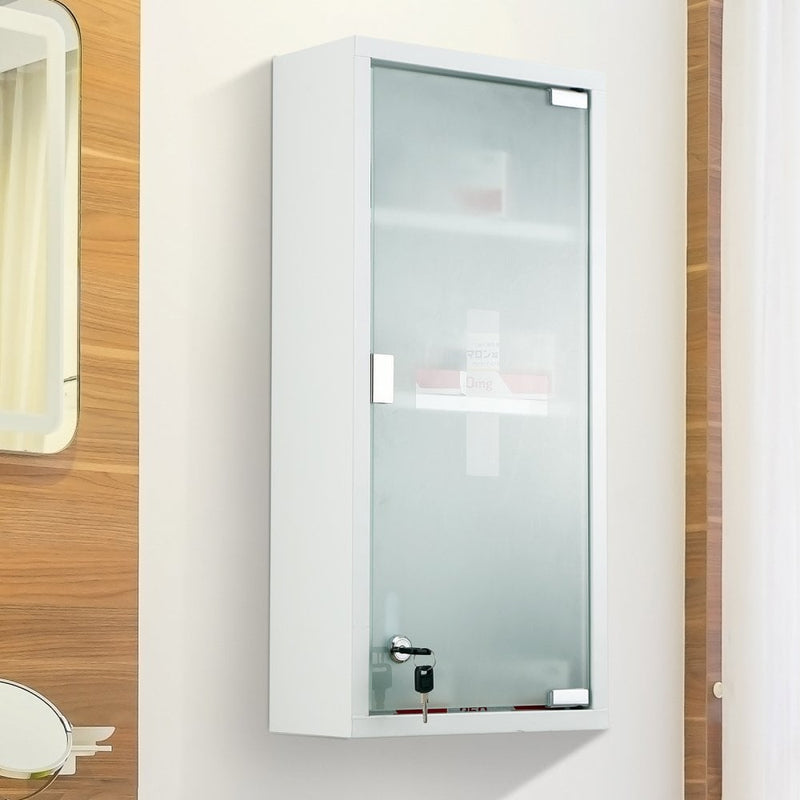 Metal Wall Mounted 3-Tier Medicine Cabinet White