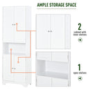 HOMCOM   Freestanding 6-Tier Bathroom Storage Cabinet White