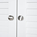 HOMCOM   Freestanding 6-Tier Bathroom Storage Cabinet White