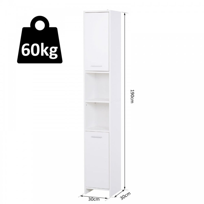Particle Board Tall Freestanding Bathroom Storage Cabinet White