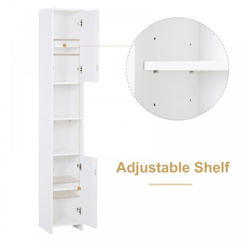 Particle Board Tall Freestanding Bathroom Storage Cabinet White