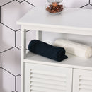 kleankin MDF 3-Tier Shutter Door Bathroom Cabinet White