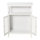 kleankin MDF 3-Tier Shutter Door Bathroom Cabinet White