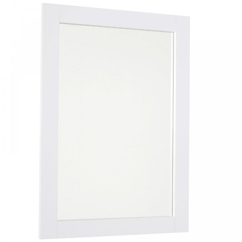 kleankin 72x52cm Home Mirror Thick Frame Large Clear Reflection Elegant Design Bedroom Living Room Make-Up Vanity Dressing Modern Contemporary White Square Wall Mount Bathroom MDF For Make Up Decoration