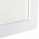 kleankin 72x52cm Home Mirror Thick Frame Large Clear Reflection Elegant Design Bedroom Living Room Make-Up Vanity Dressing Modern Contemporary White Square Wall Mount Bathroom MDF For Make Up Decoration