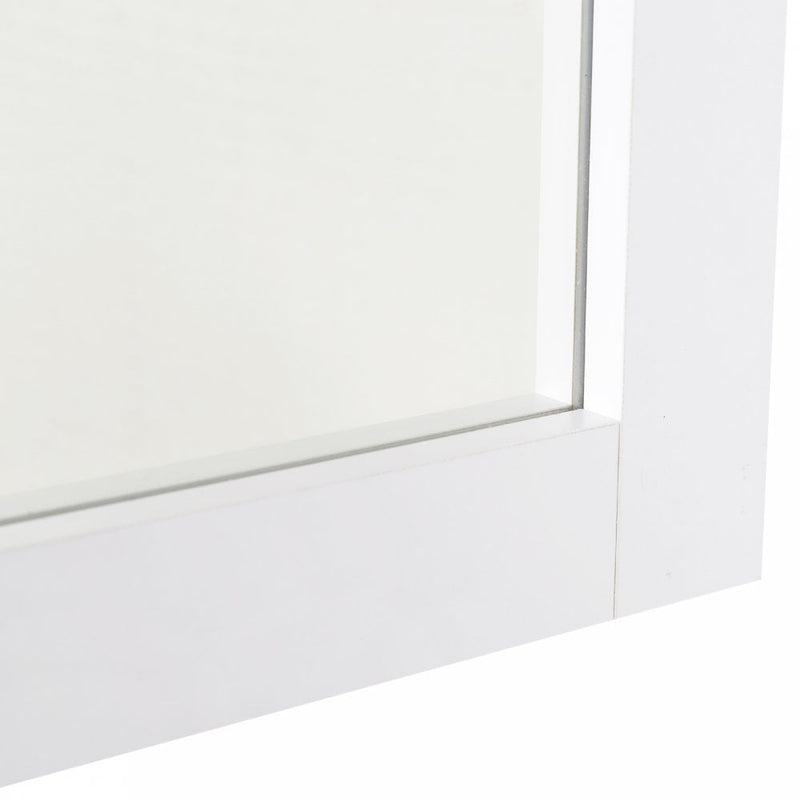 kleankin 72x52cm Home Mirror Thick Frame Large Clear Reflection Elegant Design Bedroom Living Room Make-Up Vanity Dressing Modern Contemporary White Square Wall Mount Bathroom MDF For Make Up Decoration