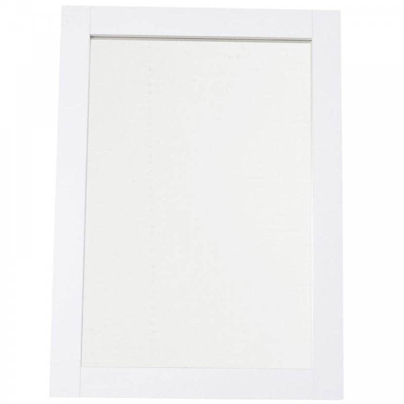 kleankin 72x52cm Home Mirror Thick Frame Large Clear Reflection Elegant Design Bedroom Living Room Make-Up Vanity Dressing Modern Contemporary White Square Wall Mount Bathroom MDF For Make Up Decoration