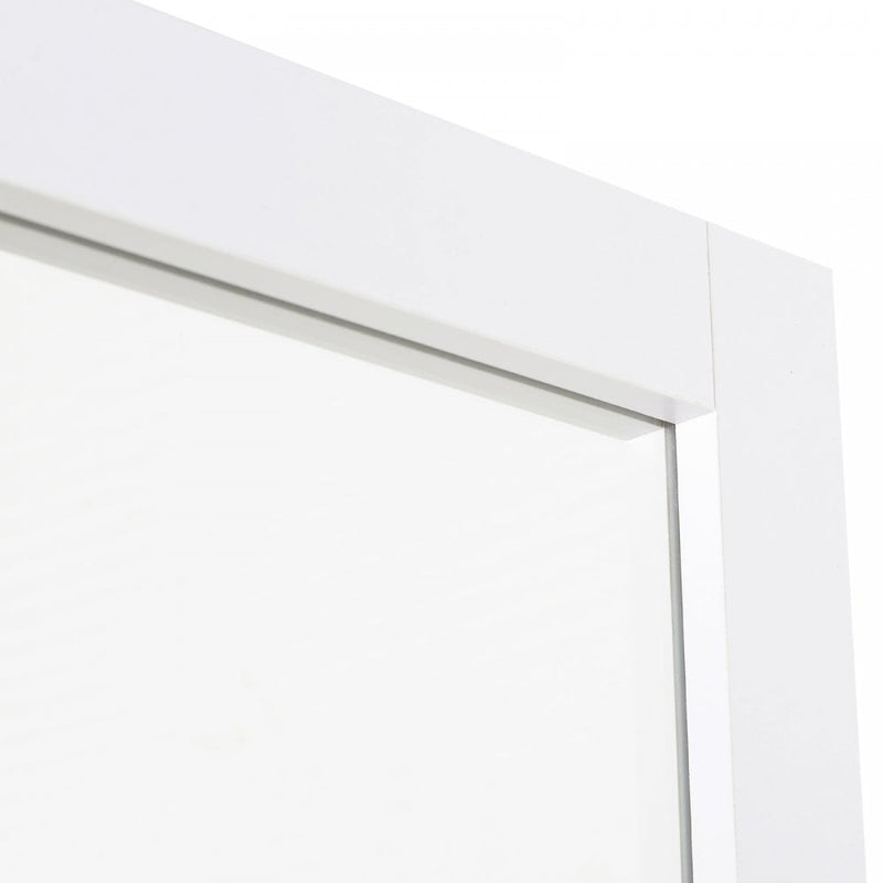 kleankin 72x52cm Home Mirror Thick Frame Large Clear Reflection Elegant Design Bedroom Living Room Make-Up Vanity Dressing Modern Contemporary White Square Wall Mount Bathroom MDF For Make Up Decoration