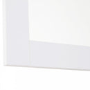 kleankin 72x52cm Home Mirror Thick Frame Large Clear Reflection Elegant Design Bedroom Living Room Make-Up Vanity Dressing Modern Contemporary White Square Wall Mount Bathroom MDF For Make Up Decoration