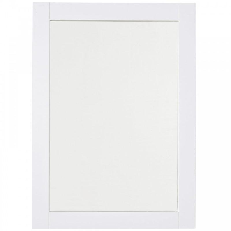 kleankin 72x52cm Home Mirror Thick Frame Large Clear Reflection Elegant Design Bedroom Living Room Make-Up Vanity Dressing Modern Contemporary White Square Wall Mount Bathroom MDF For Make Up Decoration