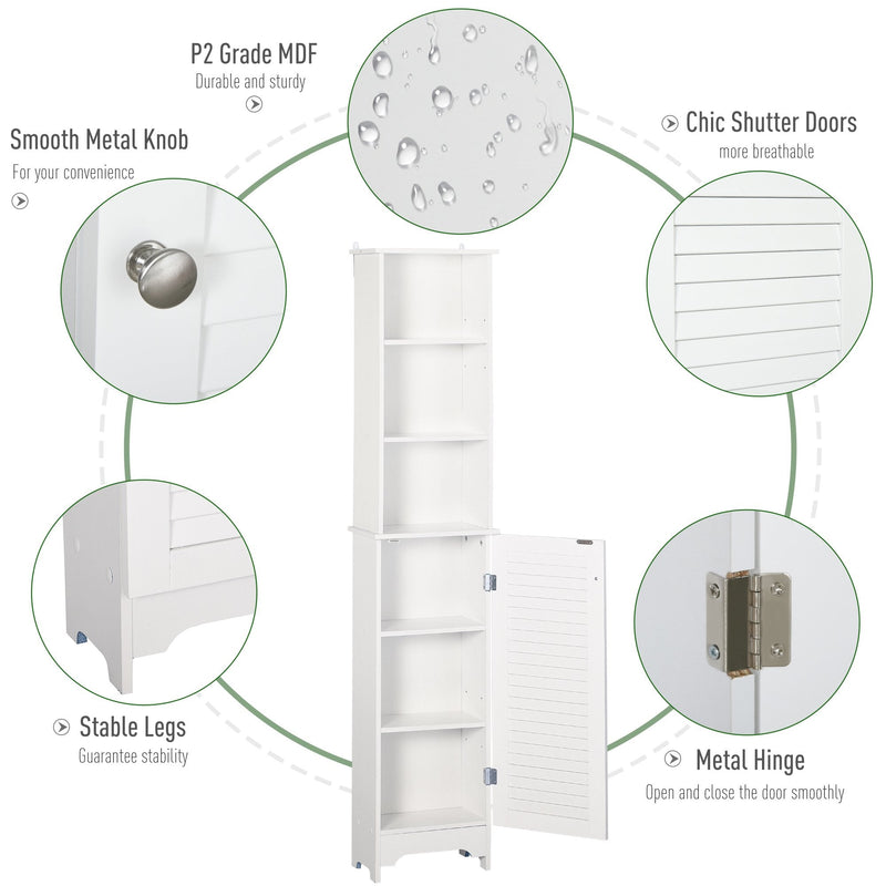 HOMCOM l Bathroom Storage Cabinet White